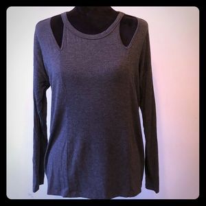 Everly Gray Top with Cutouts